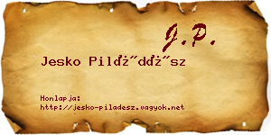 Jesko Piládész névjegykártya